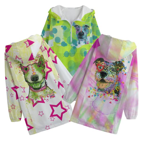 Leichte Regenjacke Wunschmotiv – Popart Hundemotiv, 100 % Polyester, Unisex